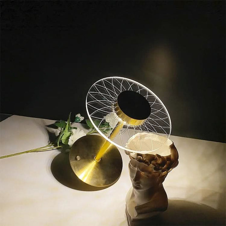 Lisslune | Cordless Rechargeable LED Crystal Disc Table Lamp