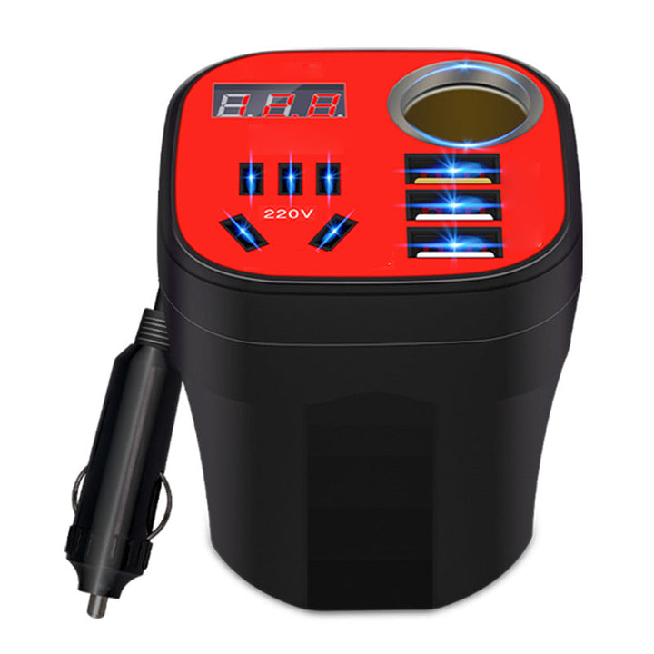 Lisslune | Auto-mounted Cup-type Inverter Converter QC Charger