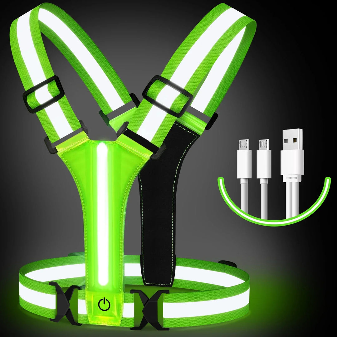 Lisslune | LED Running Vest – Rechargeable Safety Vest with Reflective Strips