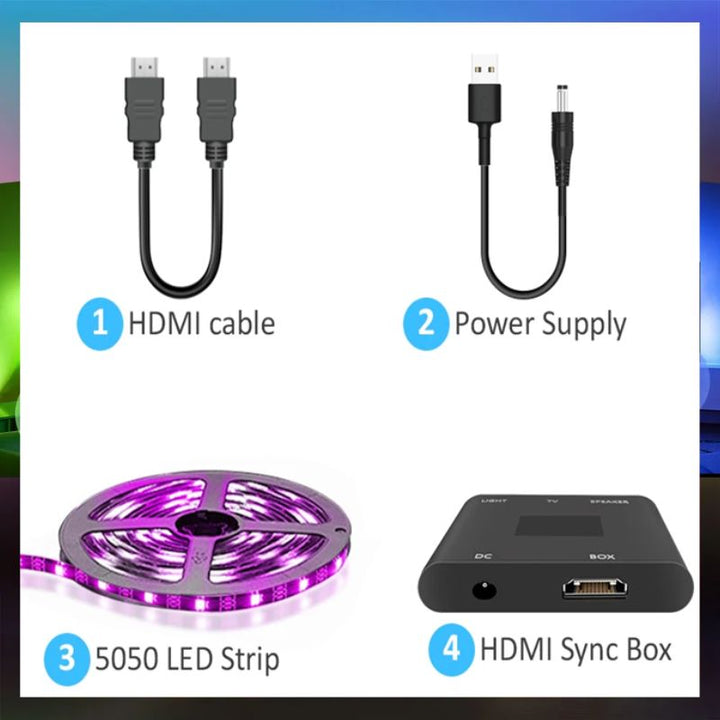 Lisslune | Smart LED Light Strips For TV with HDMI Sync Box