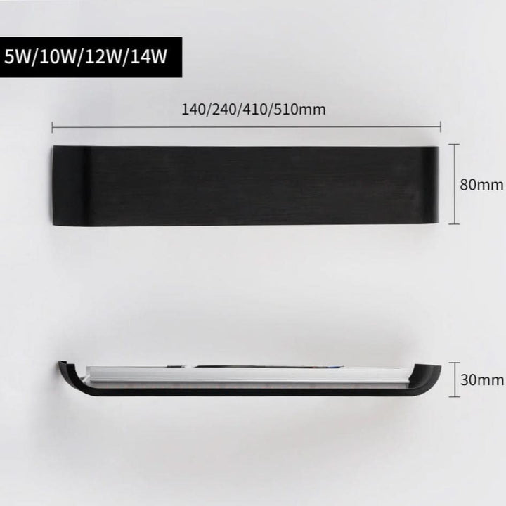 Lisslune | Contemporary LED Wall Lamp – Sleek Black Aluminum Light