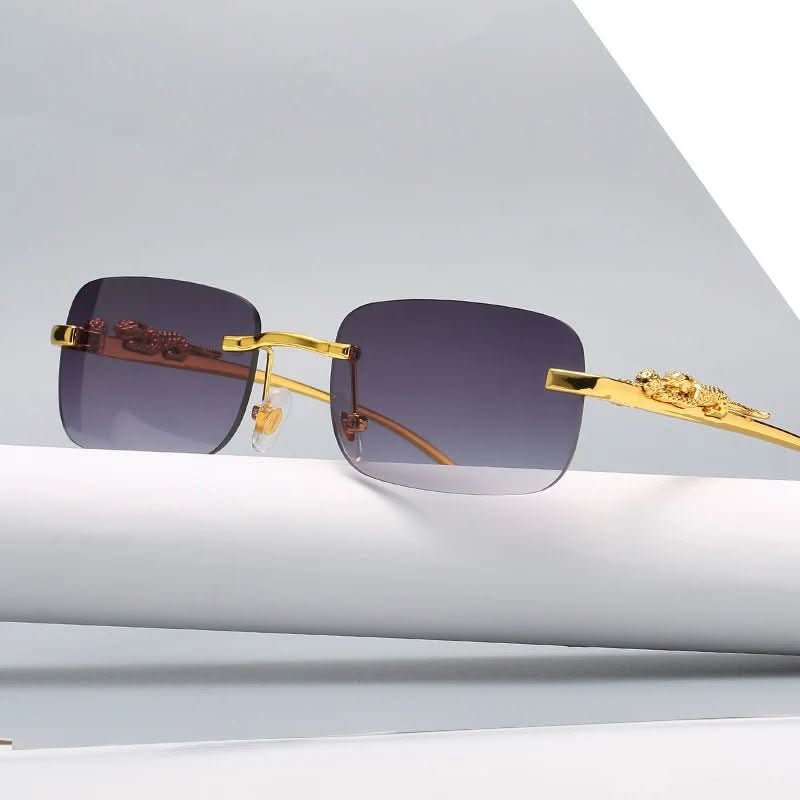Lisslune | Rimless Leopard Head Sunglasses with UV400 Protection