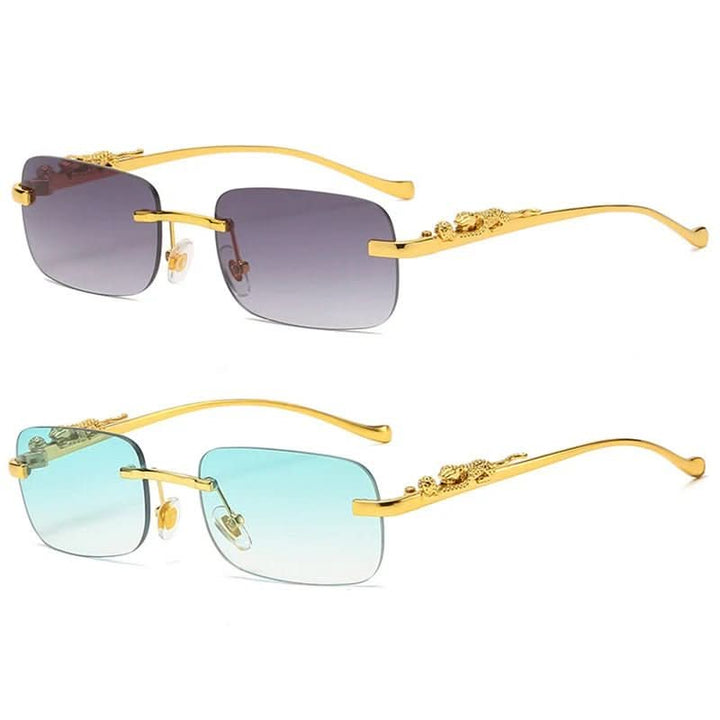 Lisslune | Rimless Leopard Head Sunglasses with UV400 Protection