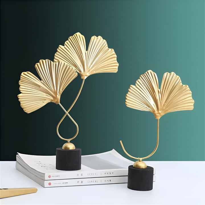 Lisslune | GoldenGrove – Minimalist Ginkgo Leaf Sculpture for Elegant Natural Charm