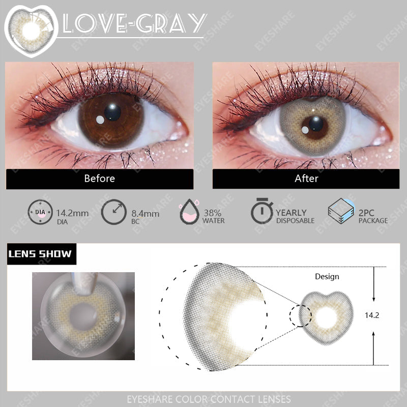 Rynx Love Gray 14.2mm 1 Pair | 1 Year