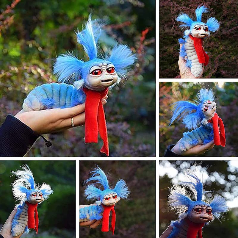 Lisslune | Labyrinth Plush Doll Maze Worm Red Hair Big Mouth Monster Animal Plush Doll Toy Cute Funny Gift Plush Doll Home Decor
