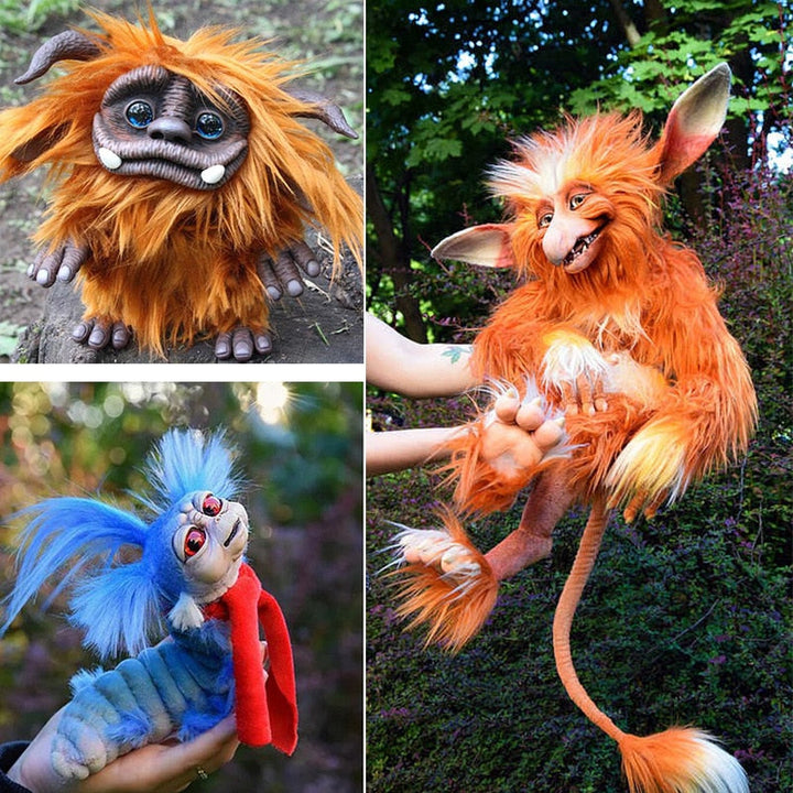 Lisslune | Labyrinth Plush Doll Maze Worm Red Hair Big Mouth Monster Animal Plush Doll Toy Cute Funny Gift Plush Doll Home Decor