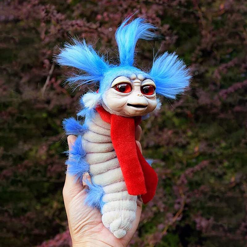 Lisslune | Labyrinth Plush Doll Maze Worm Red Hair Big Mouth Monster Animal Plush Doll Toy Cute Funny Gift Plush Doll Home Decor