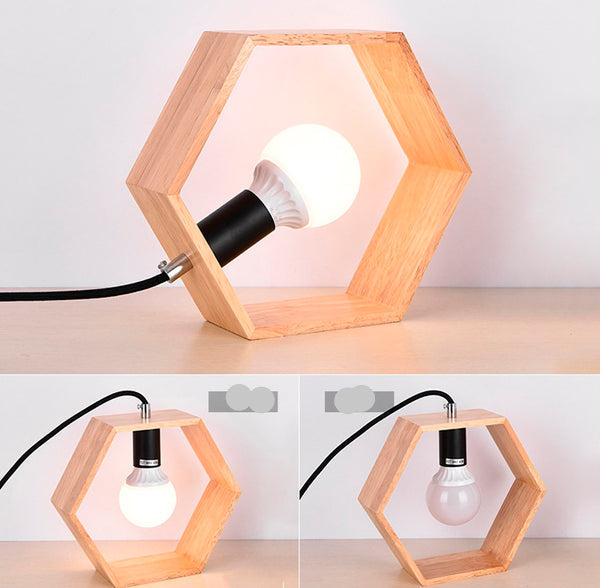 Lisslune | ModernMinimal - Geometric Wooden Accent Lamps