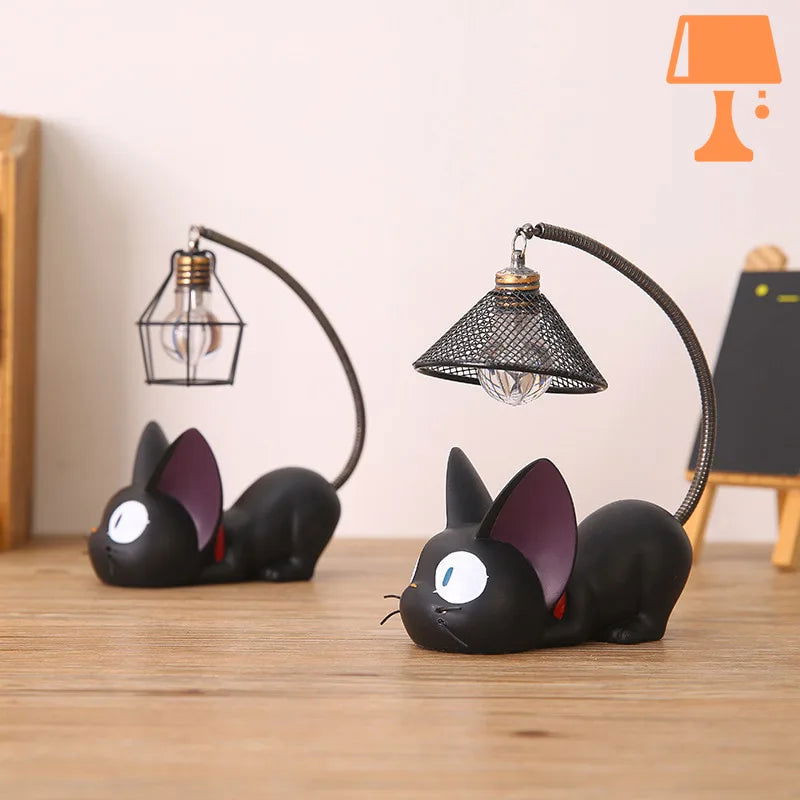 Lisslune | LumiPaws – Pretty black cat lamp with flexible tail light