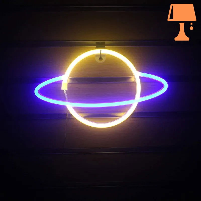 Lisslune | CosmoGlow – Planet-inspired wall-mounted neon tube lights