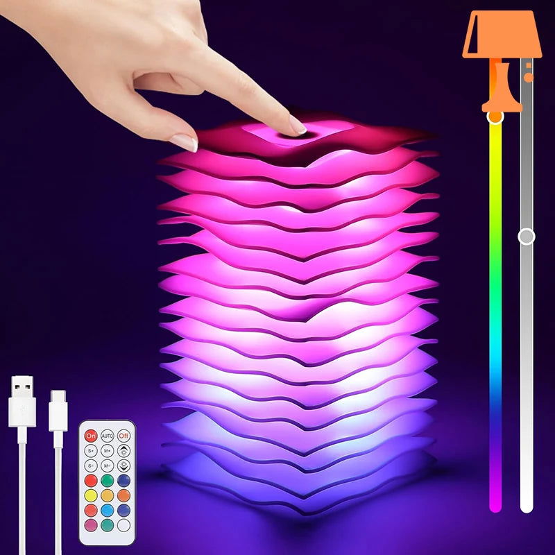Lisslune | WaveGlow - Artistic wave pattern lamp with remote control
