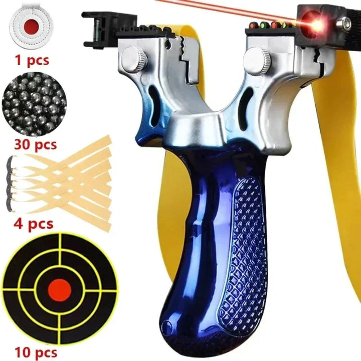 Lisslune | Slingshot with Anti-Slip Grip | Built-in Laser & Level for Precision Shooting