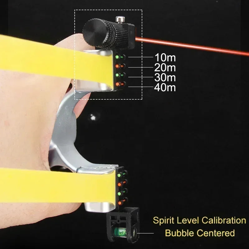 Lisslune | Slingshot with Anti-Slip Grip | Built-in Laser & Level for Precision Shooting