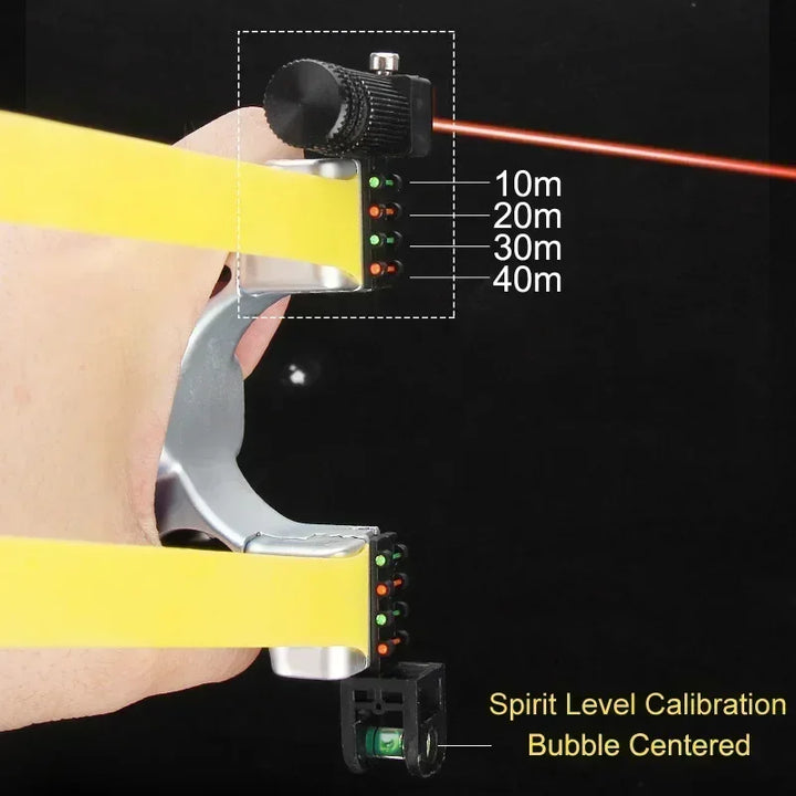 Lisslune | Slingshot with Anti-Slip Grip | Built-in Laser & Level for Precision Shooting