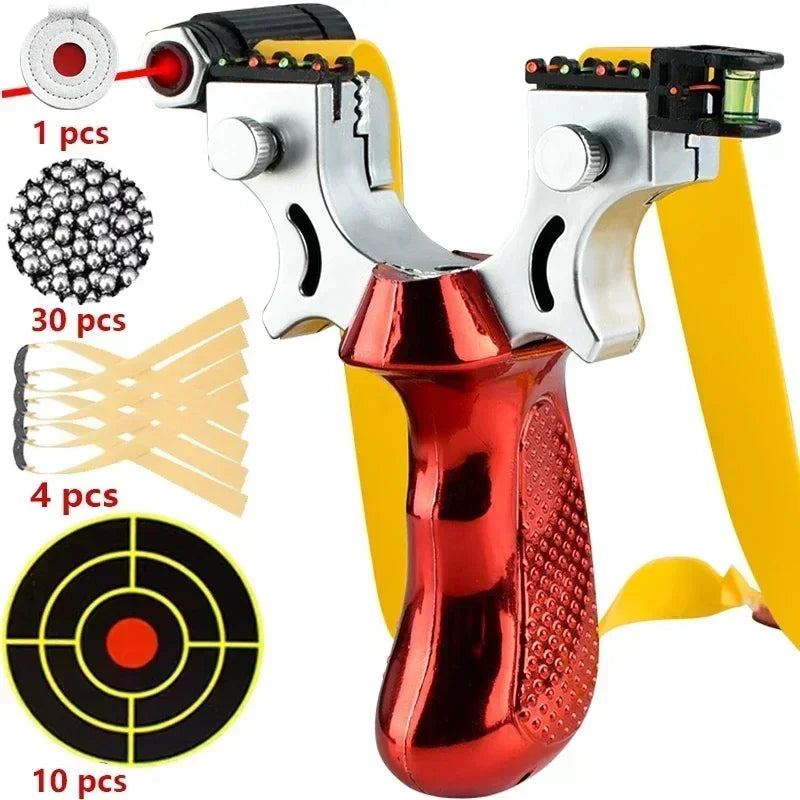 Lisslune | Slingshot with Anti-Slip Grip | Built-in Laser & Level for Precision Shooting