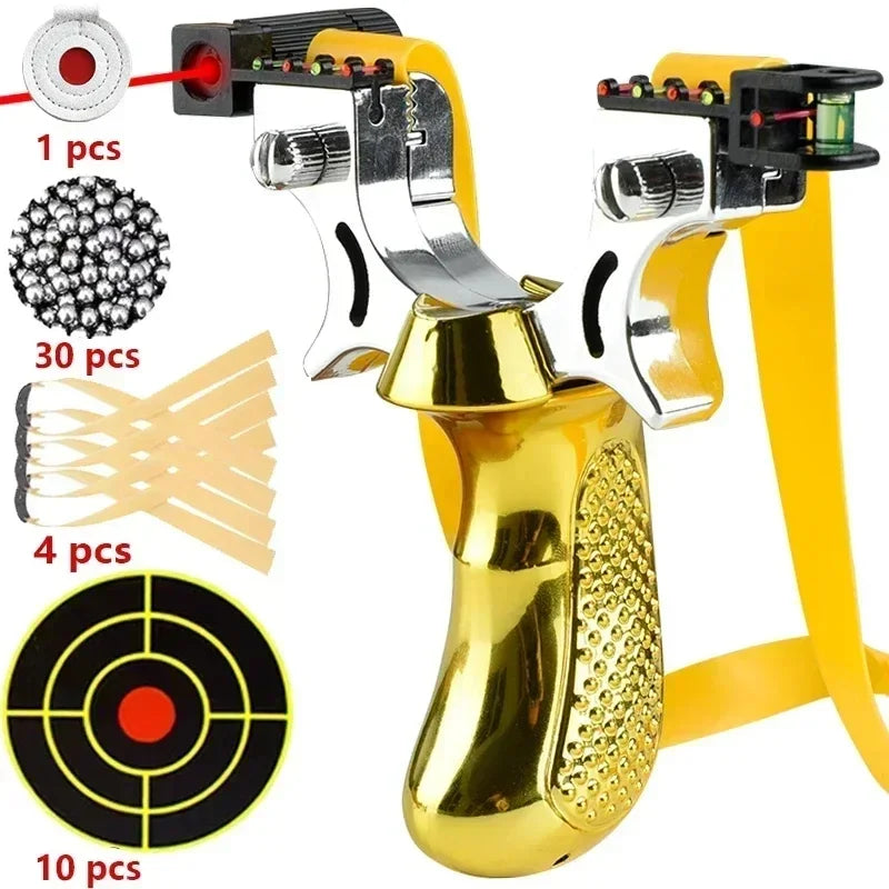 Lisslune | Slingshot with Anti-Slip Grip | Built-in Laser & Level for Precision Shooting