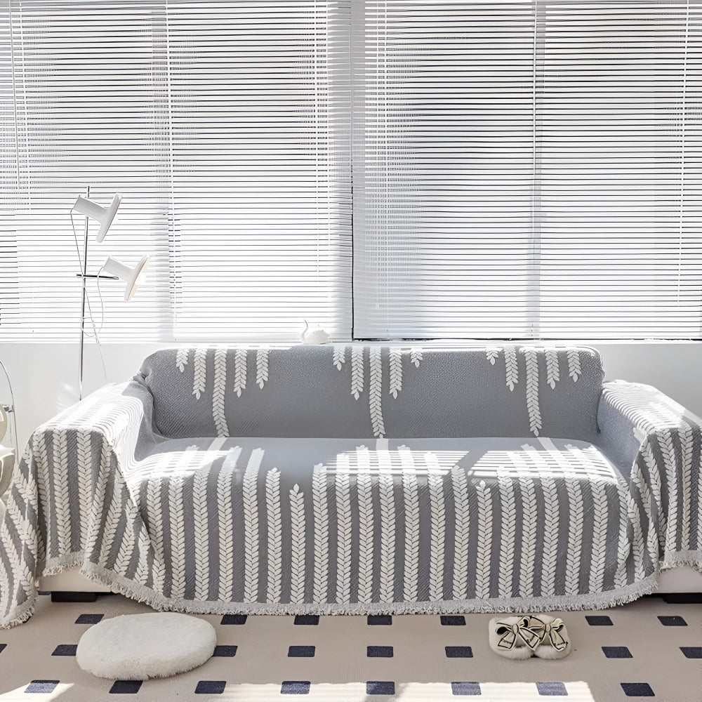 Lisslune | Leaf Fringed Lace Sofa Cover