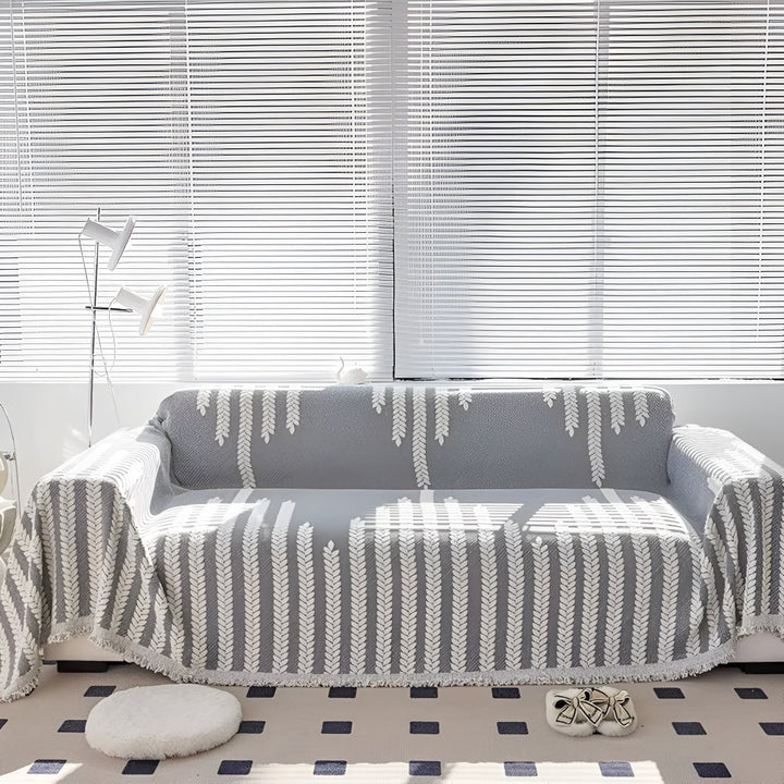 Lisslune | Leaf Fringed Lace Sofa Cover