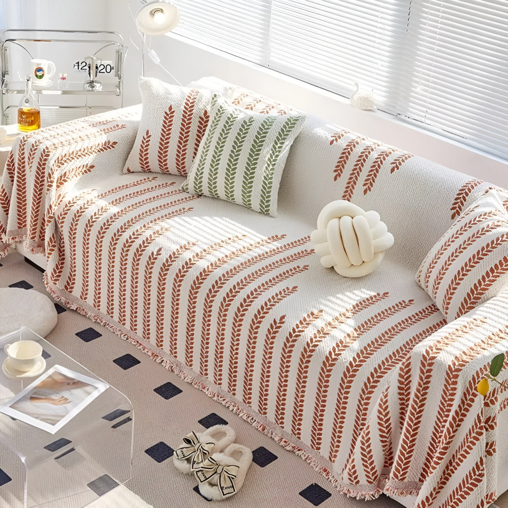 Lisslune | Leaf Fringed Lace Sofa Cover