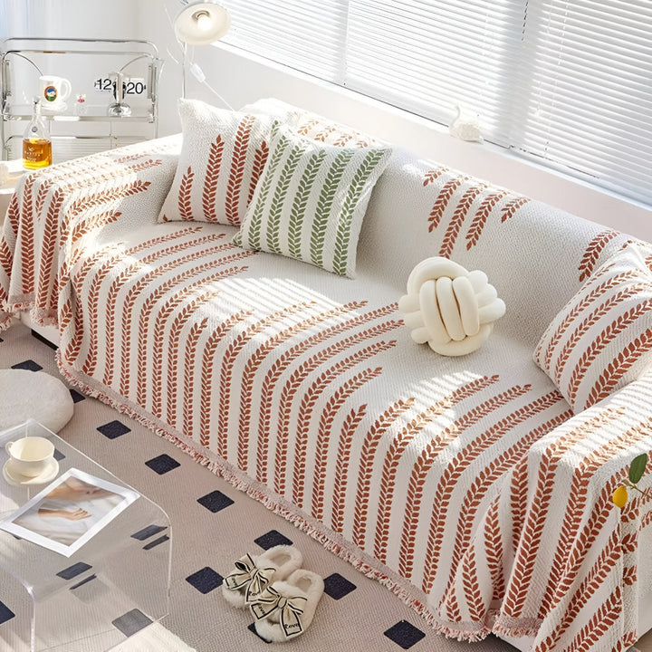 Lisslune | Leaf Fringed Lace Sofa Cover