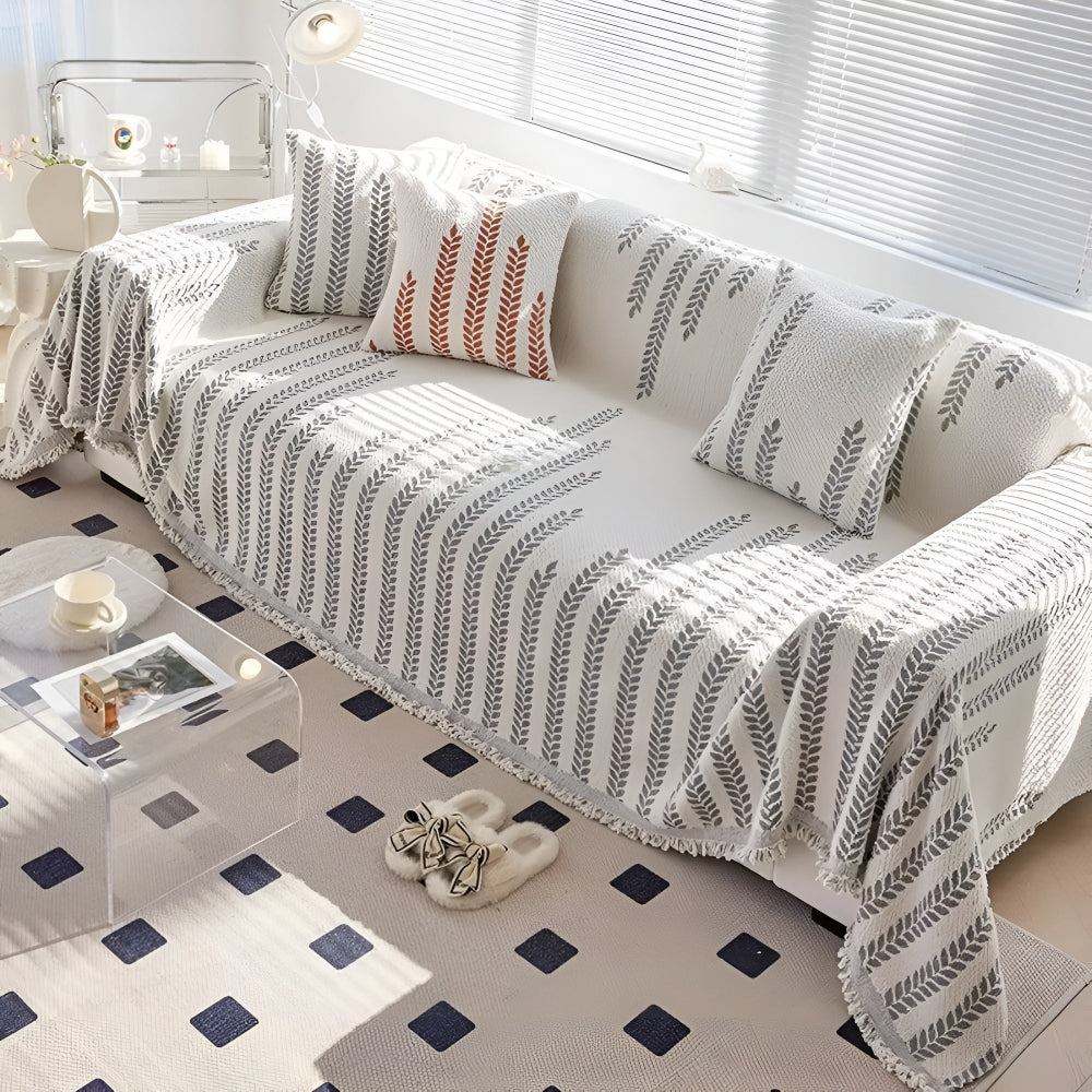 Lisslune | Leaf Fringed Lace Sofa Cover