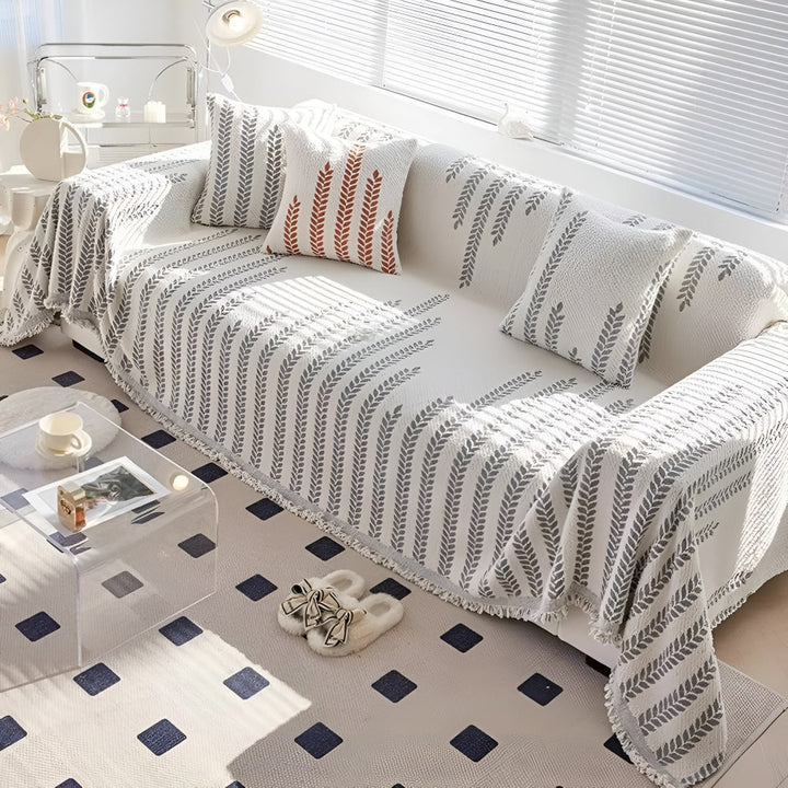 Lisslune | Leaf Fringed Lace Sofa Cover