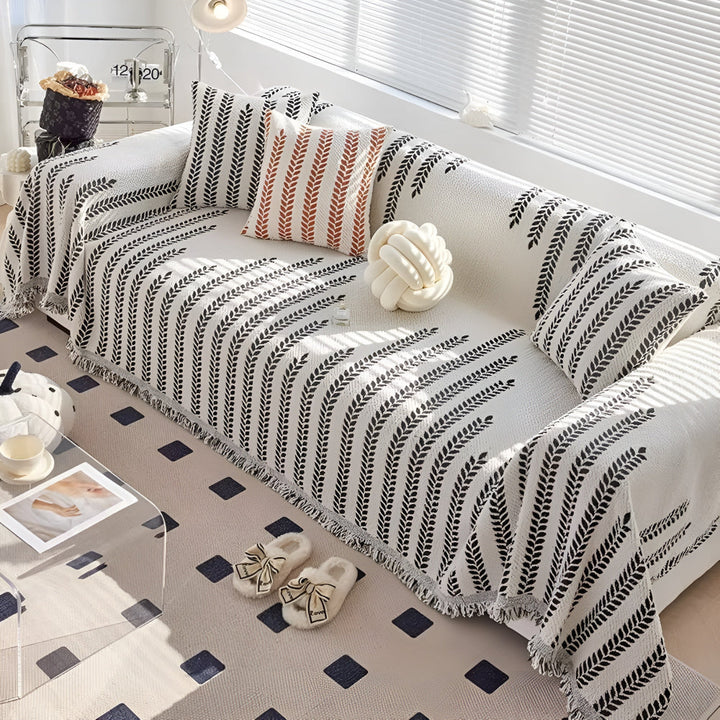 Lisslune | Leaf Fringed Lace Sofa Cover