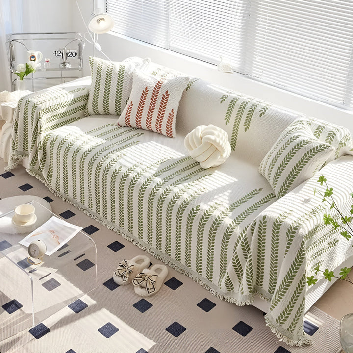 Lisslune | Leaf Fringed Lace Sofa Cover