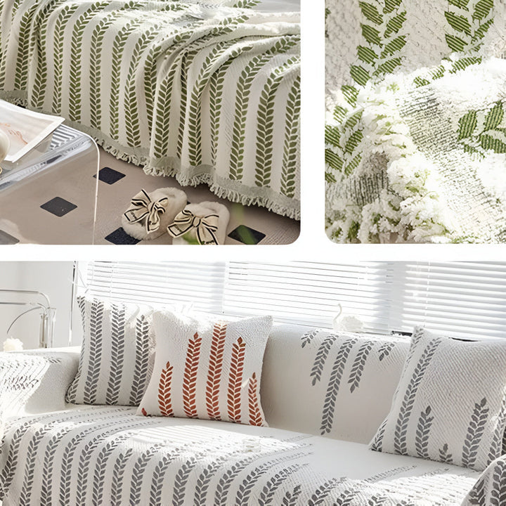 Lisslune | Leaf Fringed Lace Sofa Cover