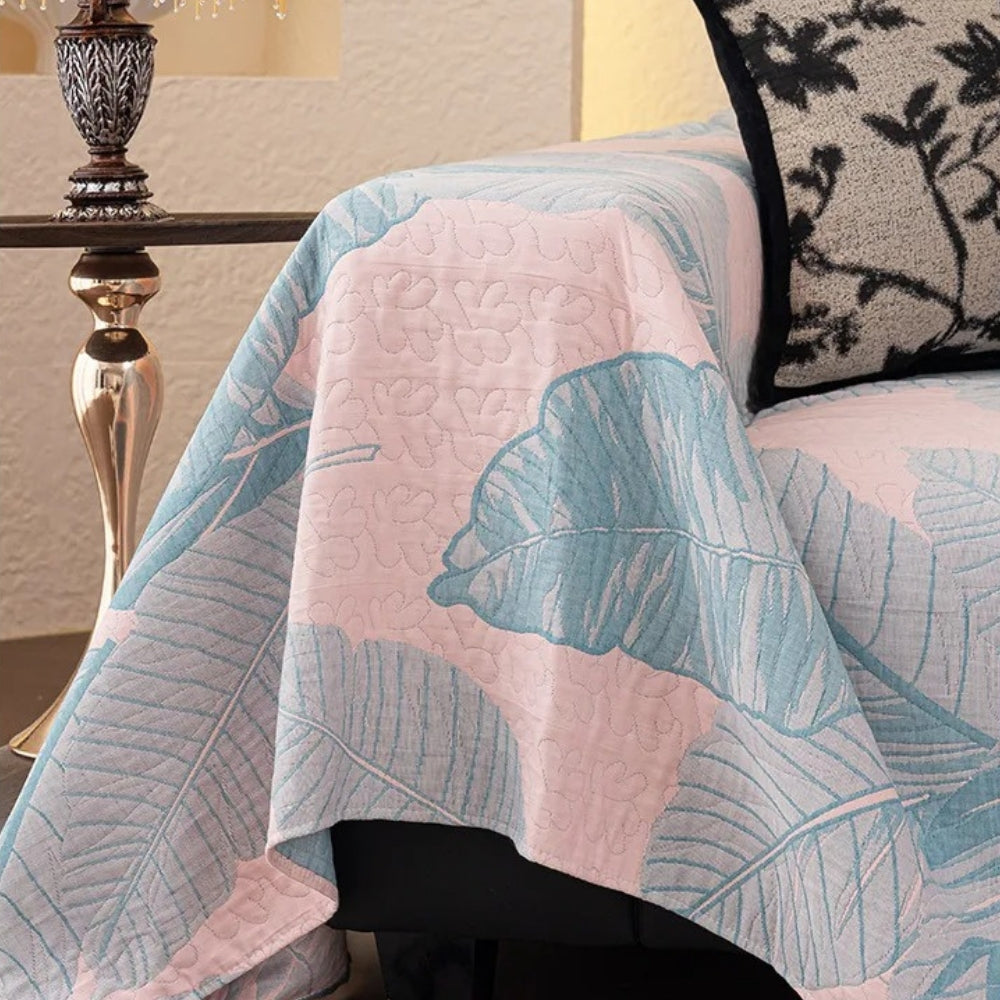 Lisslune | Leaf Pattern Gauze Sofa Cover