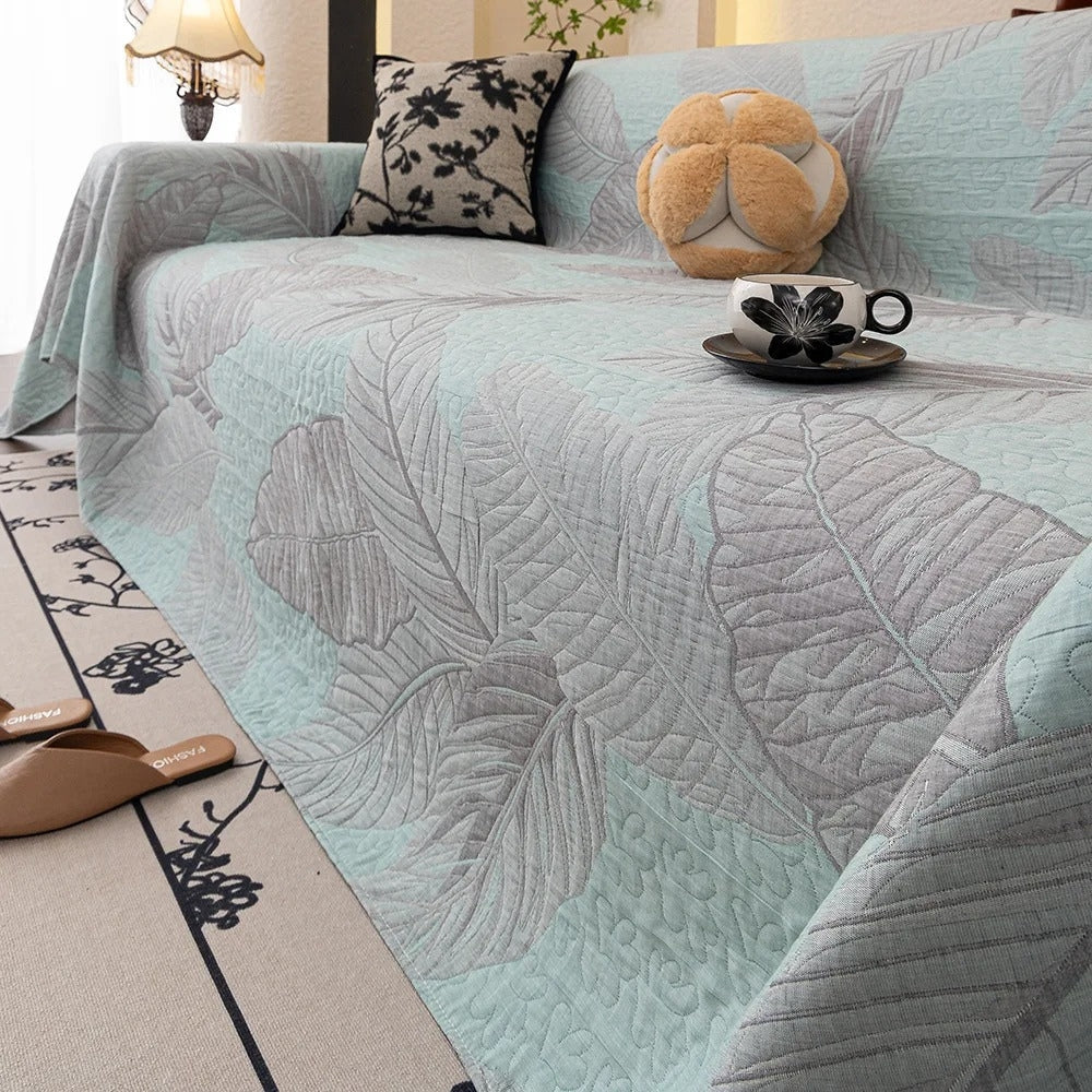 Lisslune | Leaf Pattern Gauze Sofa Cover