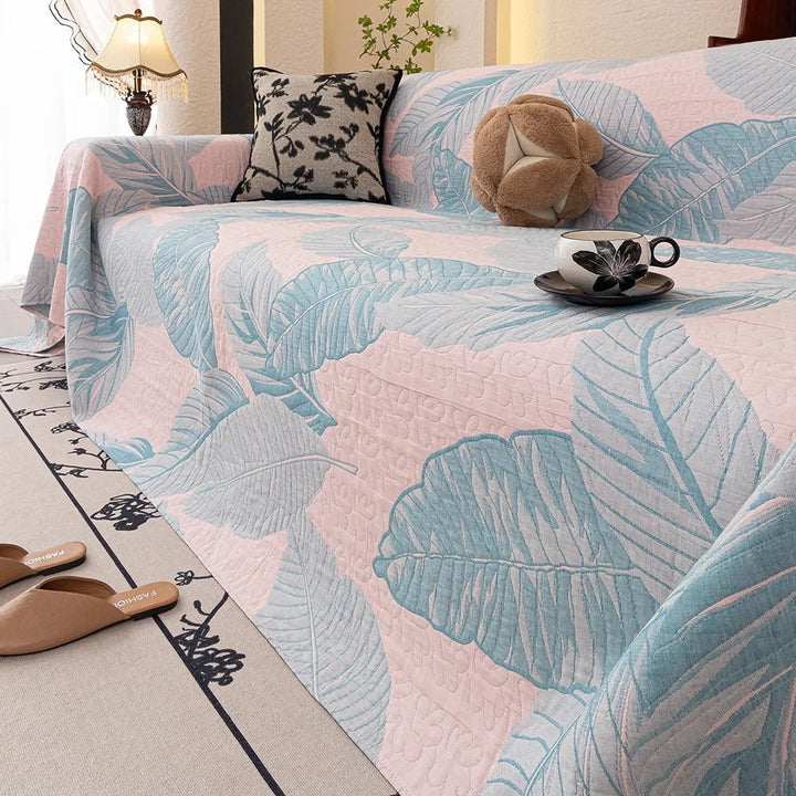 Lisslune | Leaf Pattern Gauze Sofa Cover