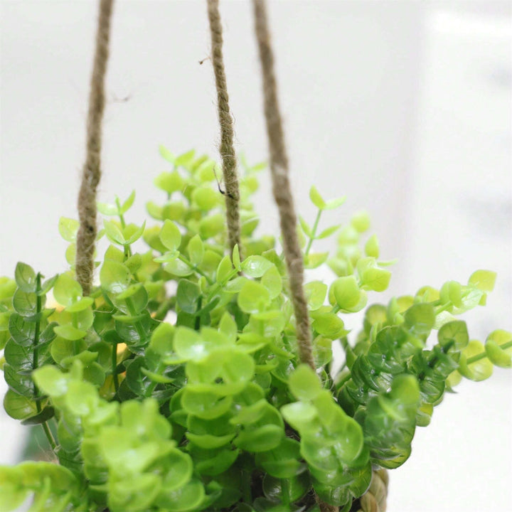 Lisslune | Leafara Hanging Artificial Plant In Woven Basket Pot