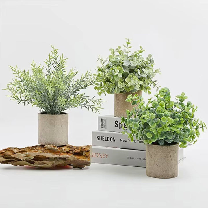 Lisslune | Leafora Artificial Plants in Modern Pots Decor | 3pcs Set