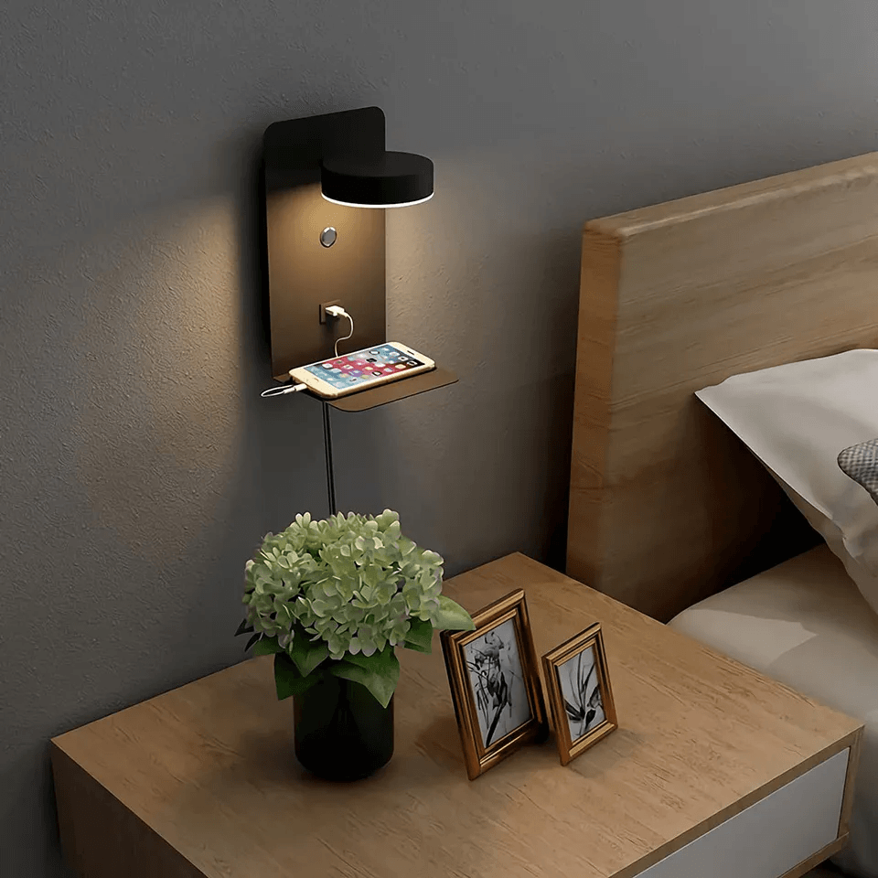 Lisslune | Night lamp with charger - BrightHub - 330° Rotatable - Charging station