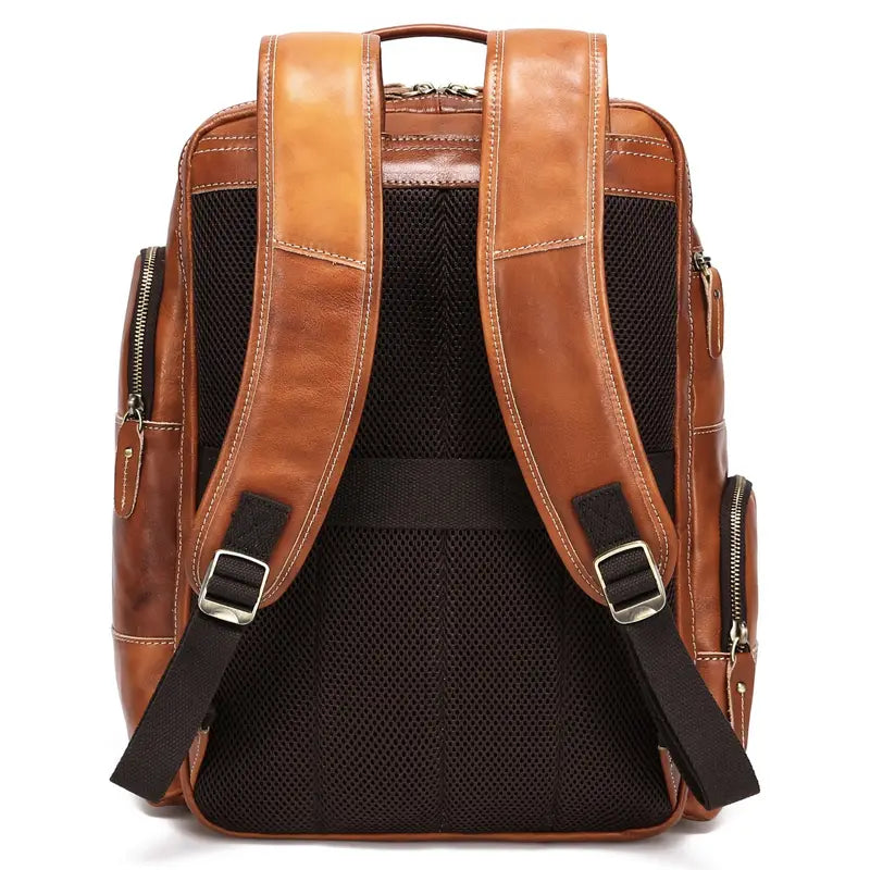 Lisslune | Seattle Leather Backpack – Zipper Design for Business, Travel & Everyday Use