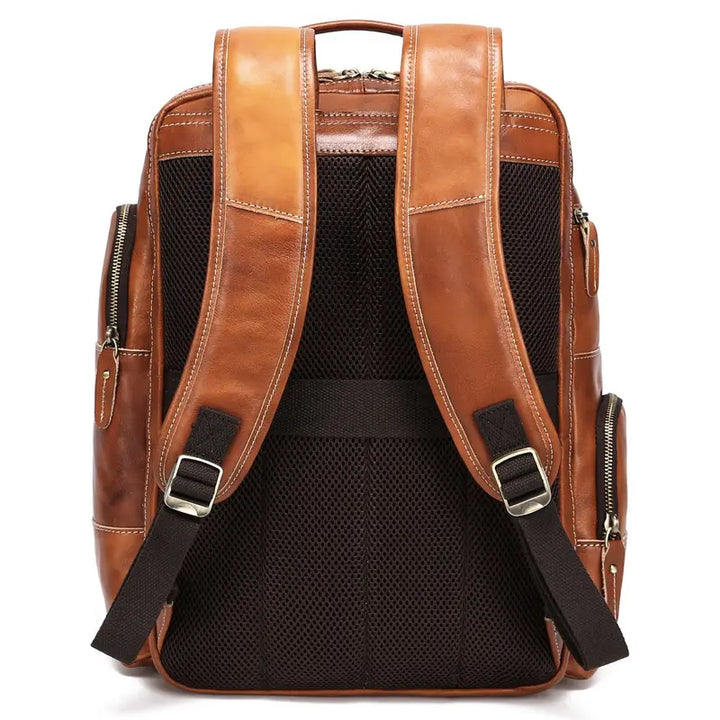 Lisslune | Seattle Leather Backpack – Zipper Design for Business, Travel & Everyday Use