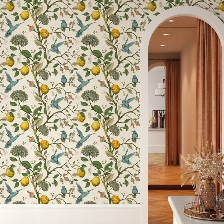 Lisslune | Lemon Bluebird PVC Adhesive Wallpaper