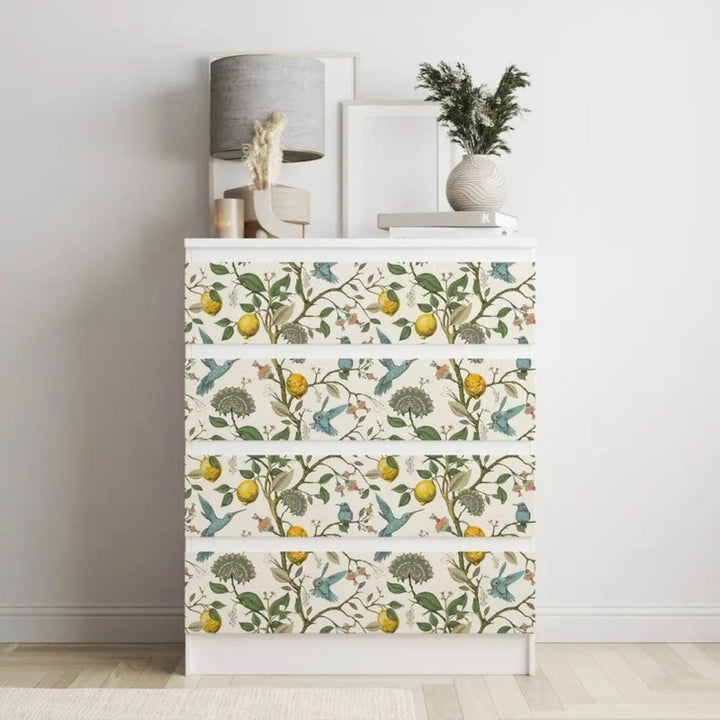 Lisslune | Lemon Bluebird PVC Adhesive Wallpaper