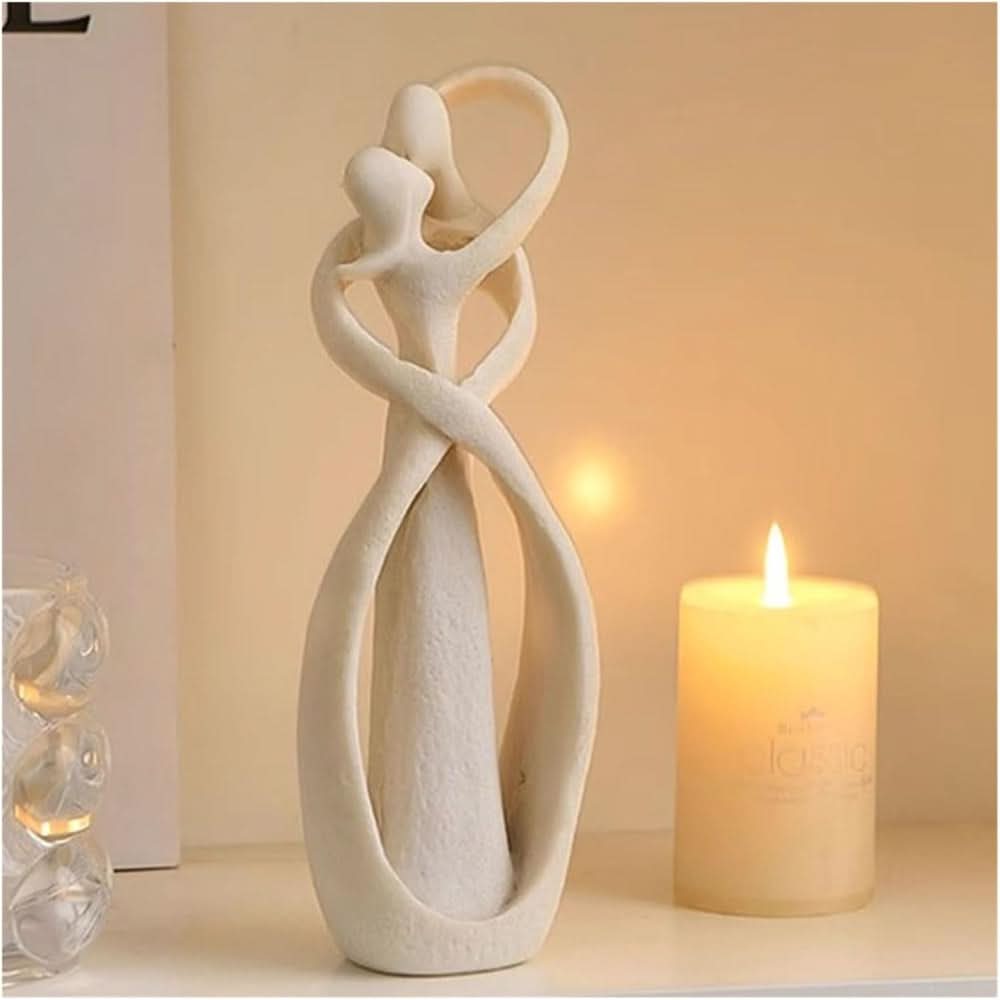 Lisslune | Abstract Love Sculpture – Modern Polyresin Home Décor