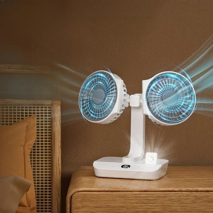 Lisslune | Lightweight Double Blades Rechargeable Travel Camp Cooler Fan