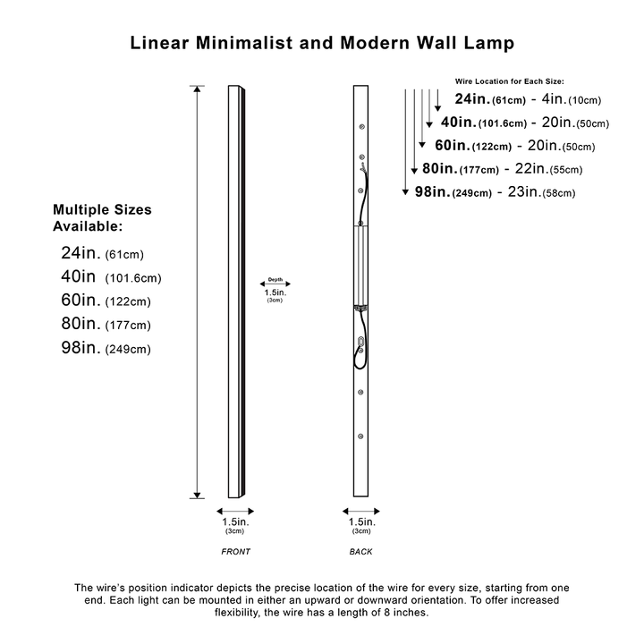 Lisslune | Linear minimalist and modern wall lamp