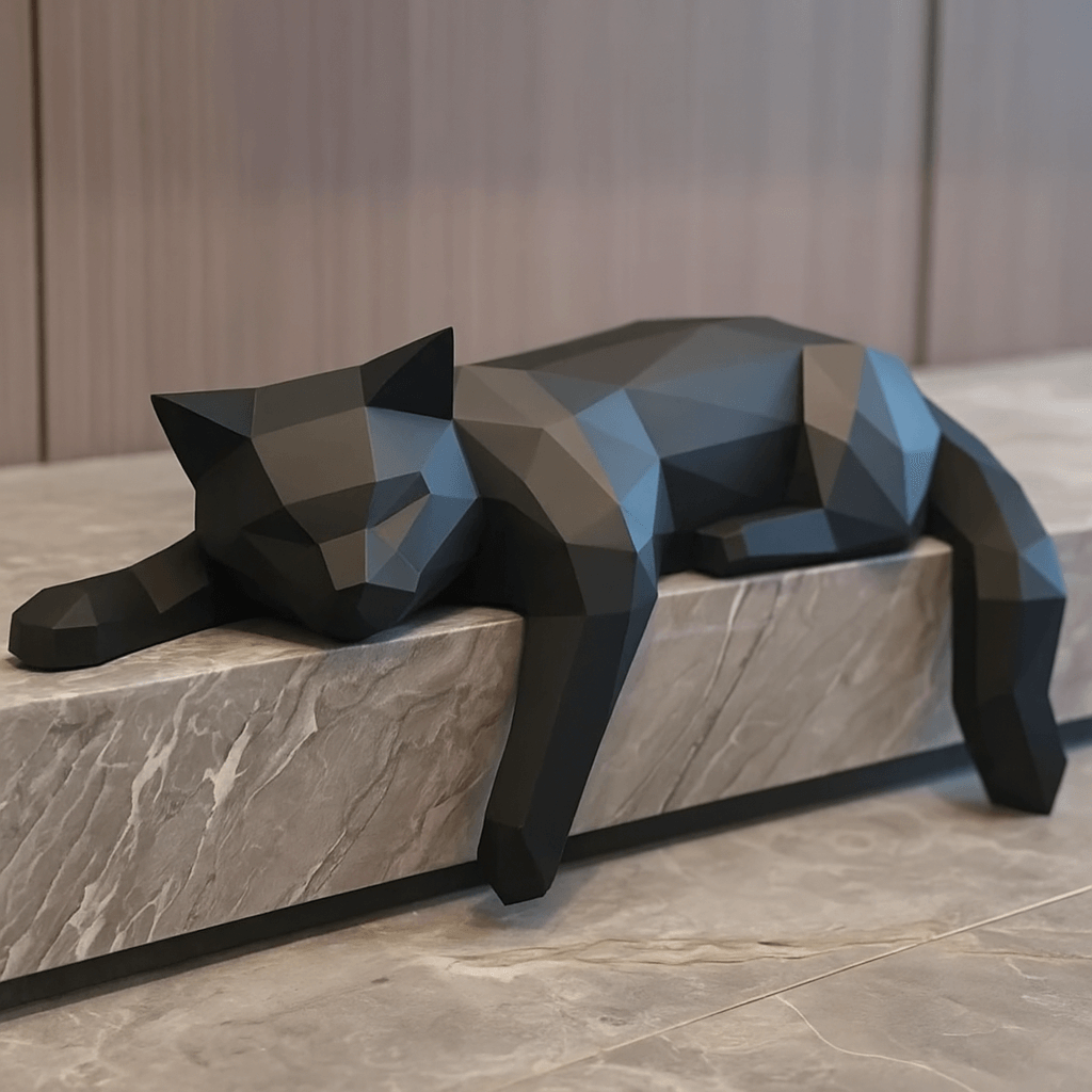 Lisslune | GeoCat – Abstract Cat Sculpture Modern & Elegant Home Décor