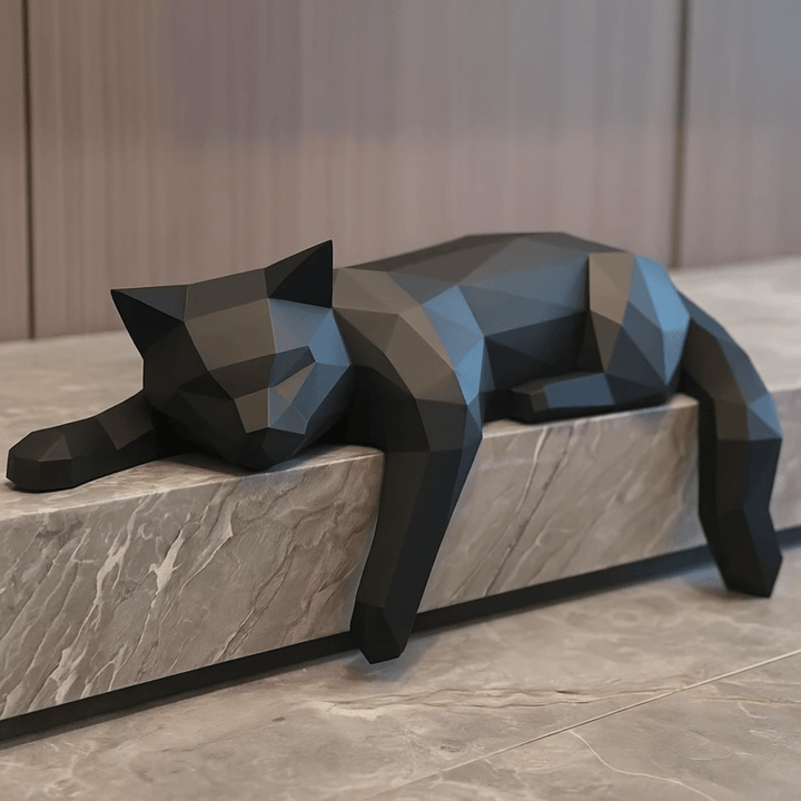 Lisslune | GeoCat – Abstract Cat Sculpture Modern & Elegant Home Décor