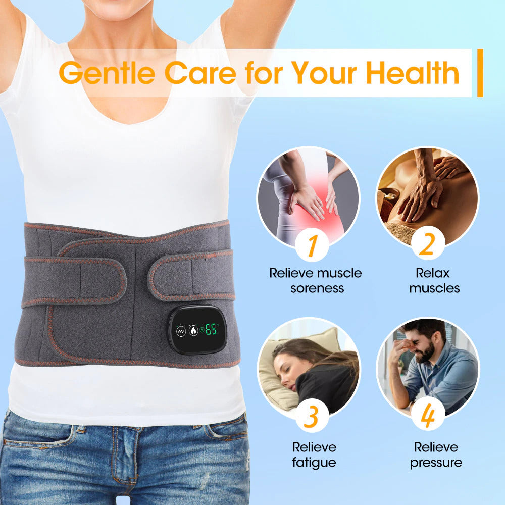 Lisslune | Heated Back Belt – Ultimate Back Pain Relief Support for Lumbar and Herniated Disc Treatment