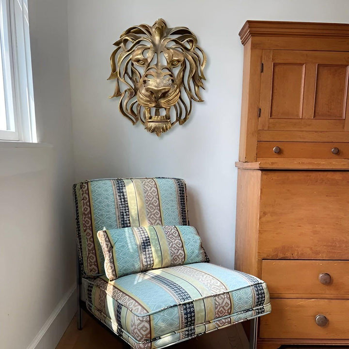 Lisslune | RegalRoar – Exquisite gilded lion head wall sculpture