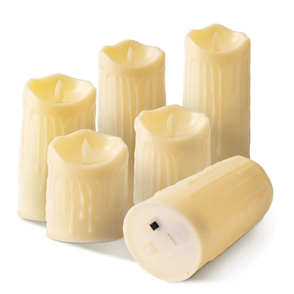 Lisslune | LED candles with flicker effect in ivory white