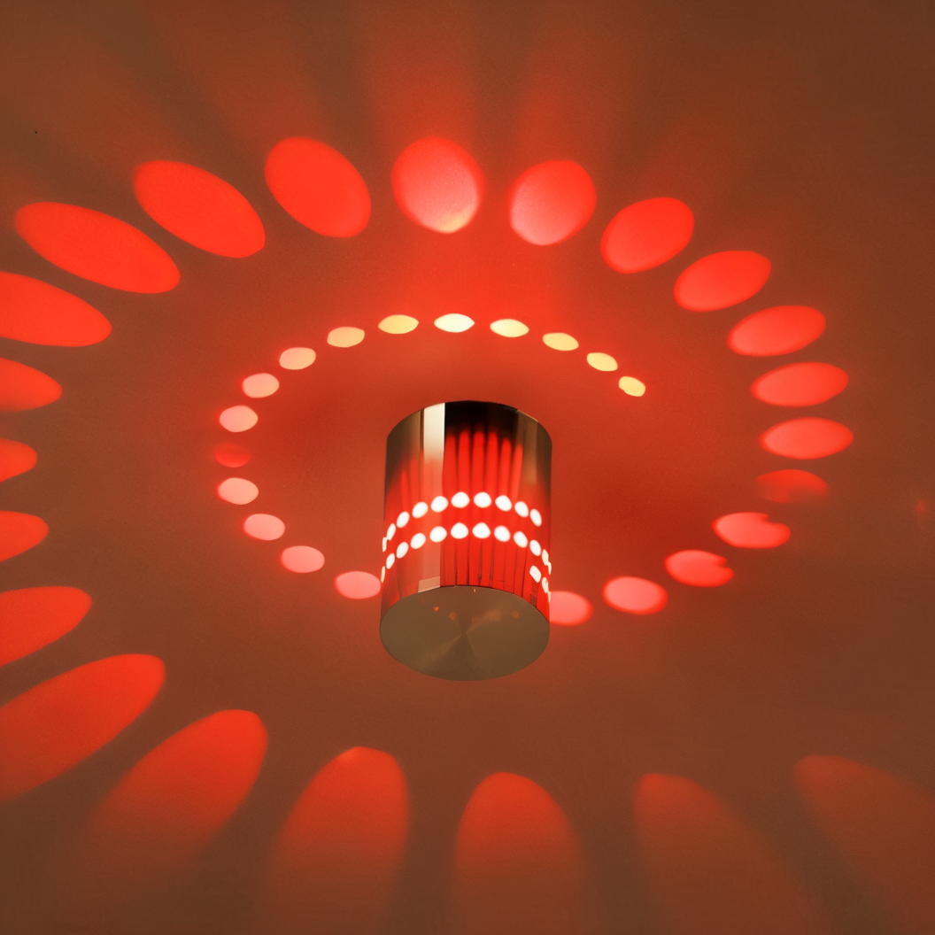 Lisslune | LuminBlast LED Wall Light – Colourful Spiral Cylinder Wall Lamp for Modern Indoor Lighting