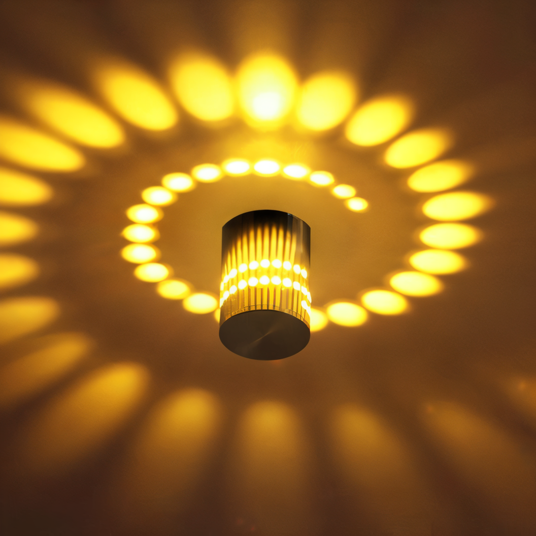 Lisslune | LuminBlast LED Wall Light – Colourful Spiral Cylinder Wall Lamp for Modern Indoor Lighting